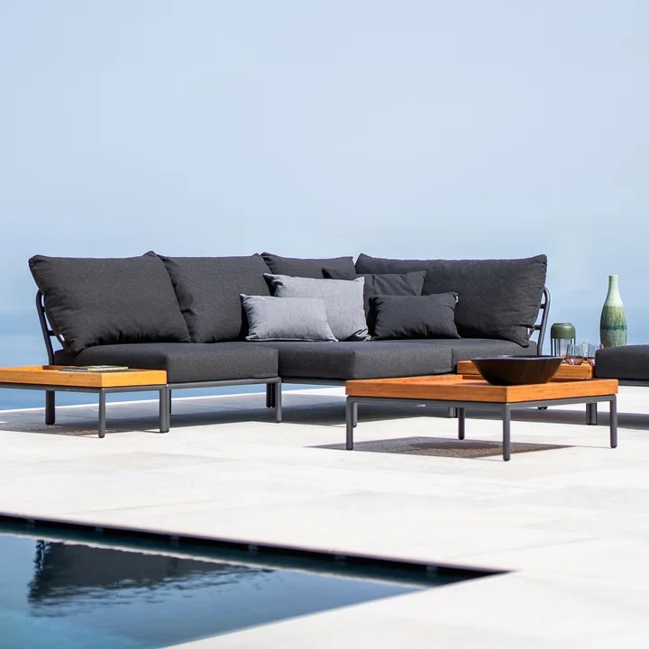 HOUE - Level 2, dunkelgrau, charcoal, Couchtisch 81 x 81 cm, bambus / dunkelgrau - Gruppe