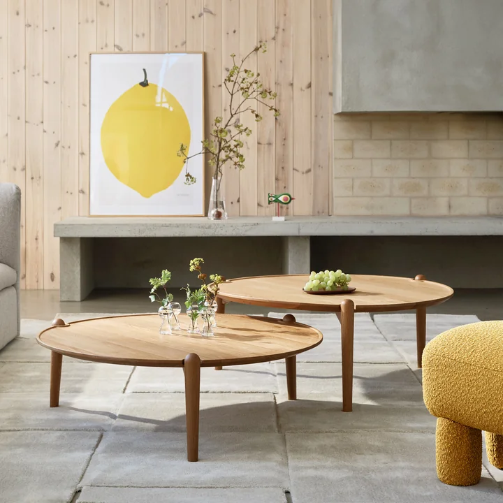 Design House Stockholm - Aria Beistelltische high und low, Eiche