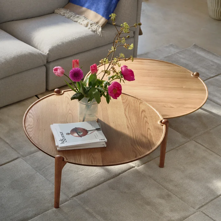 Design House Stockholm - Aria Beistelltische high und low, Eiche