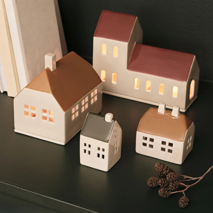 Broste Copenhagen - Bo Christbaumschmuck, golden brown / grape leaf green (2er-Set)