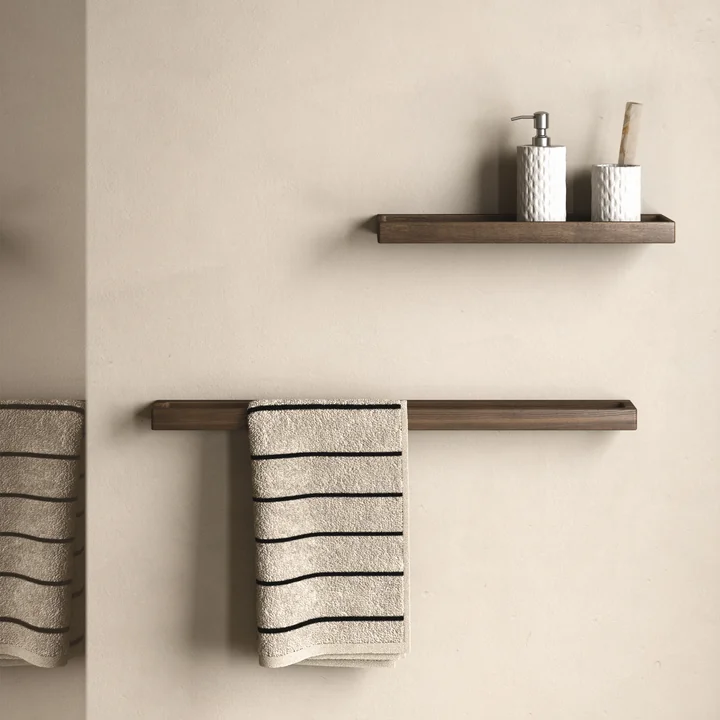 Andersen Furniture - Handtuchhalter single und Wandregal, Esche dunkel gebeizt