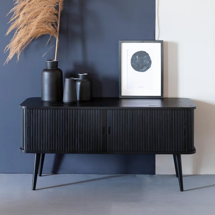 Zuiver - Barbier Sideboard mit Schiebetüren, schwarz