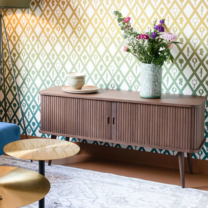 Zuiver - Barbier Sideboard mit Schiebetüren, Walnuss