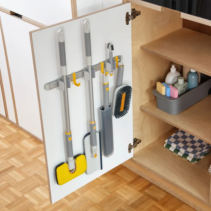 Joseph Joseph - CleanTech Wandhalterung für Putzgeräte, silber