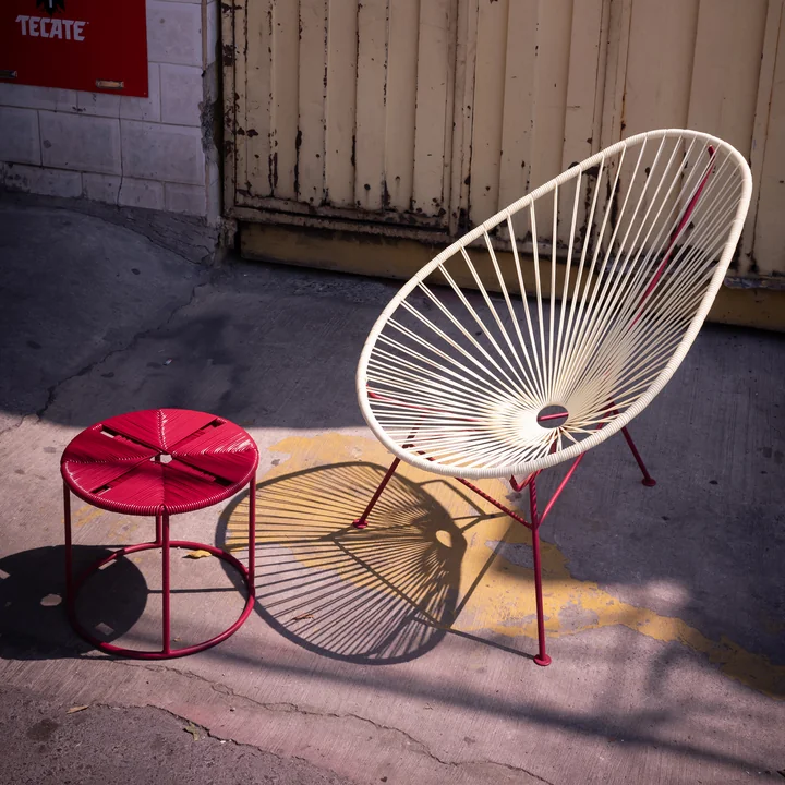 Acapulco Design - Acapulco Classic Chair, CDMX DOS, weiß / burgundy red