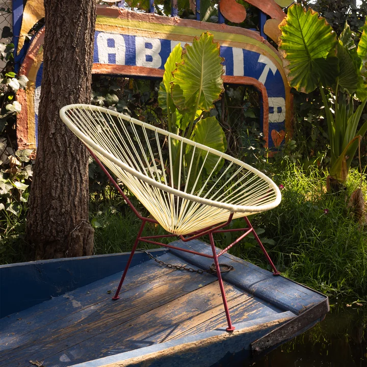 Acapulco Design - Acapulco Classic Chair, CDMX DOS, weiß / burgundy red