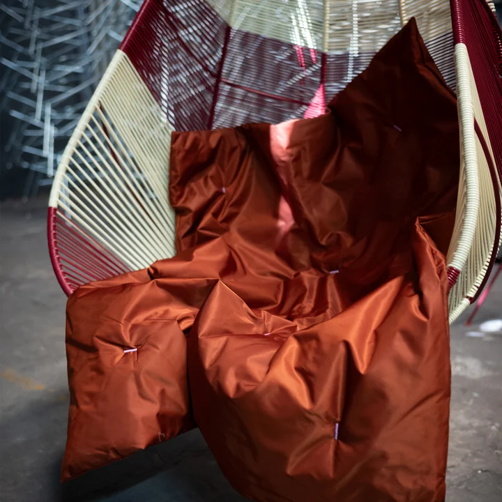 Acapulco Design - Acapulco Hängestuhl, CDMX_2, weiß / burgundy red