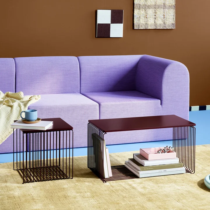 Montana - Panton Wire Regal / Beistelltisch und Extended Regal, schwarz-rot