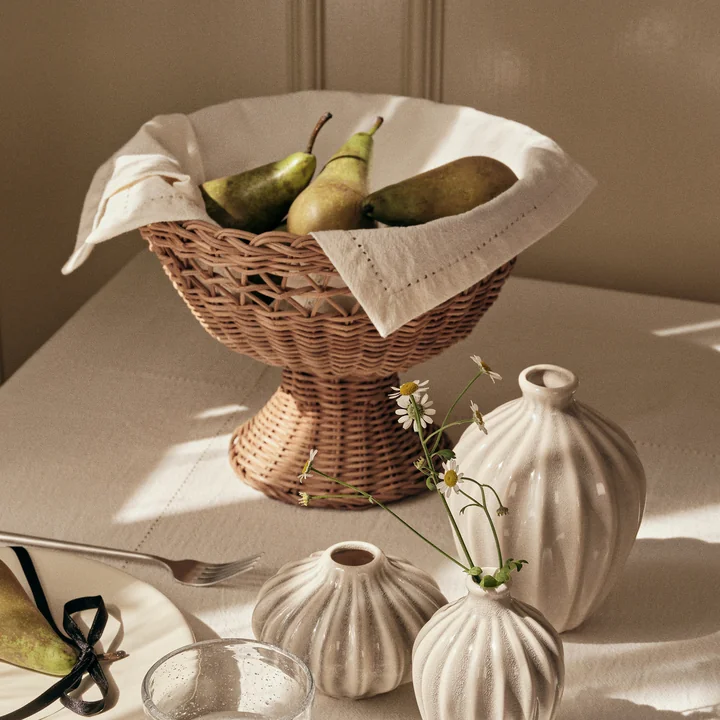 Broste Copenhagen - Emmy Rattan Korb, Ø 26 x H 21 cm, natural brown