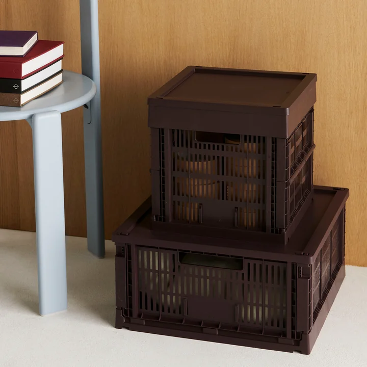 HAY - Colour Crate Cube Körbe, bordeaux, recycled