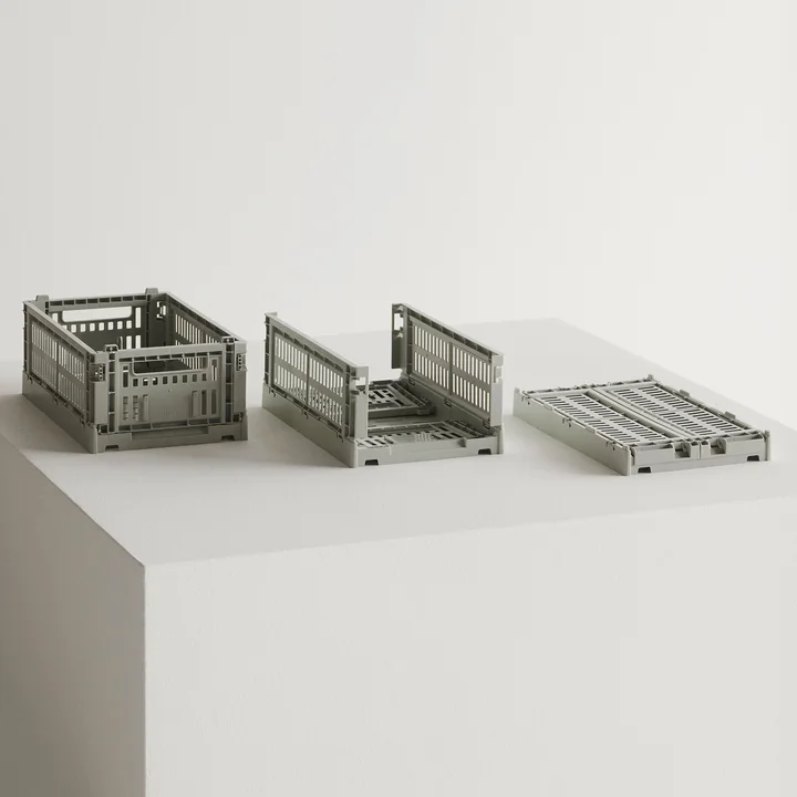 HAY - Colour Crate Korb S, 26,5 x 17 cm, grau, recycled