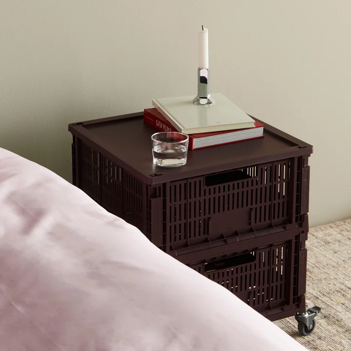 HAY - Colour Crate Korb Square L, 42 x 42 cm, bordeaux, recycled