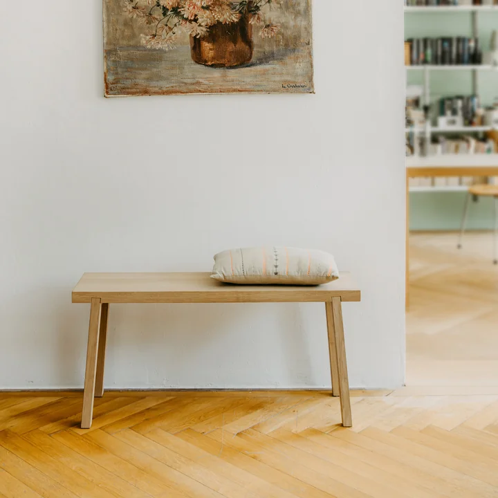 side by side - Hockerbank, groß, Eiche natur