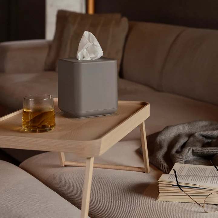 Zone Denmark - Ume Taschentuchbox, 13 x 13 x 15,1 cm, taupe