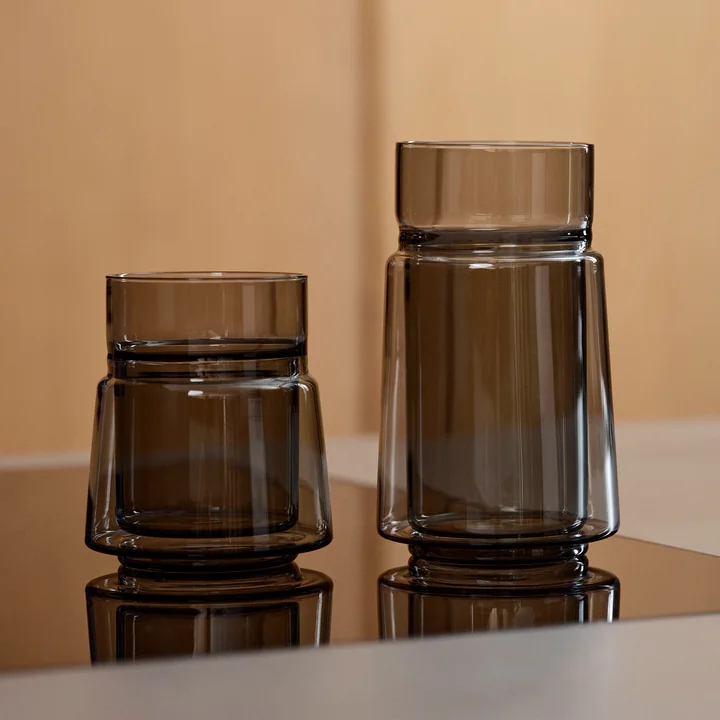 Jacob Jensen - Thermo-Doppelwandglas, large und medium, schwarz