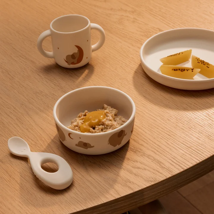 LIEWOOD - Vivi Silikon Geschirrset, Farm, butterfly / apple blossom (4er-Set)