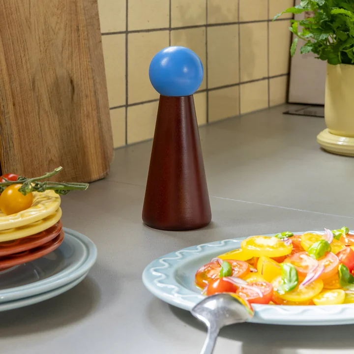 &klevering - Halma Salz- und Pfeffermühle, groß, burgundy / mehrfarbig