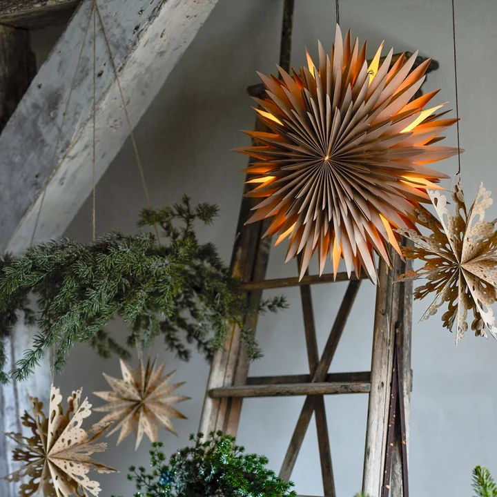 Bloomingville - Elijas Stern mit Licht, braun