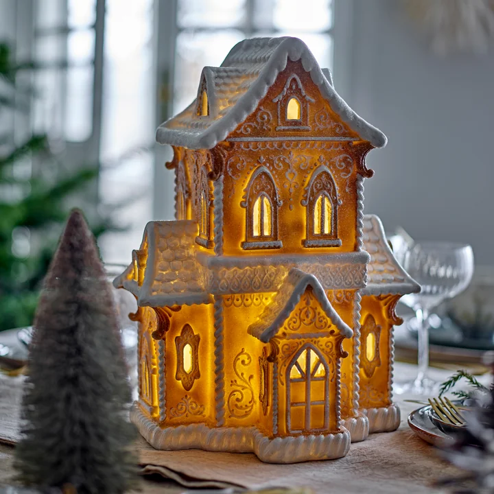 Bloomingville - Kevin Deko-Haus mit Licht, braun