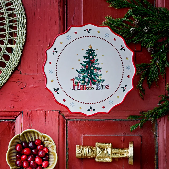 Bloomingville - Naive Kuchenteller, Ø 21 x H 9 cm, rot