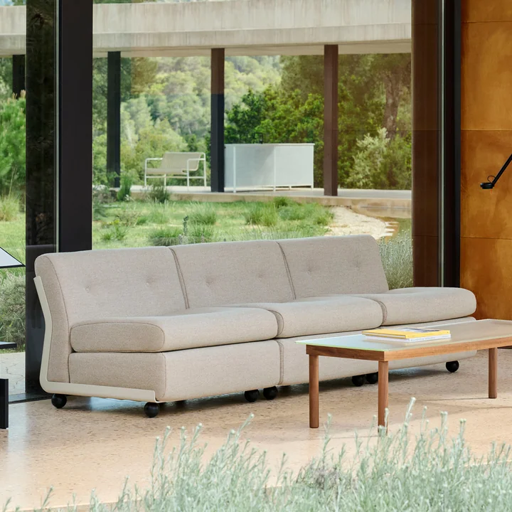 HAY - Amanta 3 Sitzer Sofa, cream beige / hellgrau (HAY Story 102)