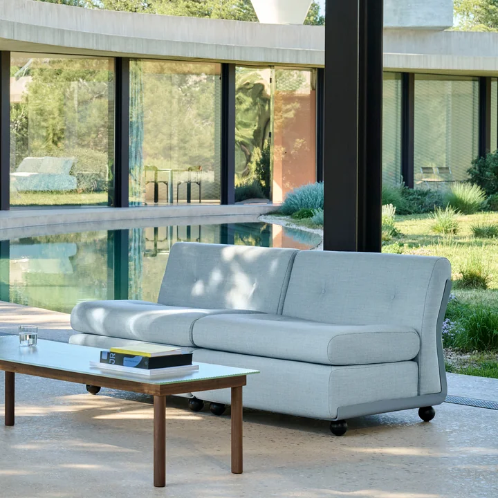 HAY - Amanta 2 Sitzer Sofa, frost blue / blaugrau (Kvadrat Naveli 723)