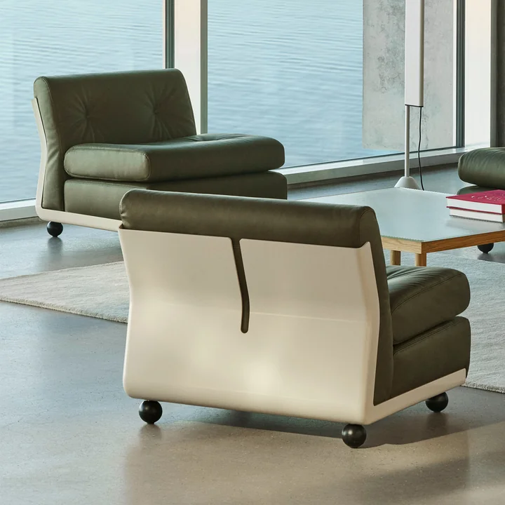 HAY - Amanta 1 Sitzer Sofa, cream beige / forest (Sense)