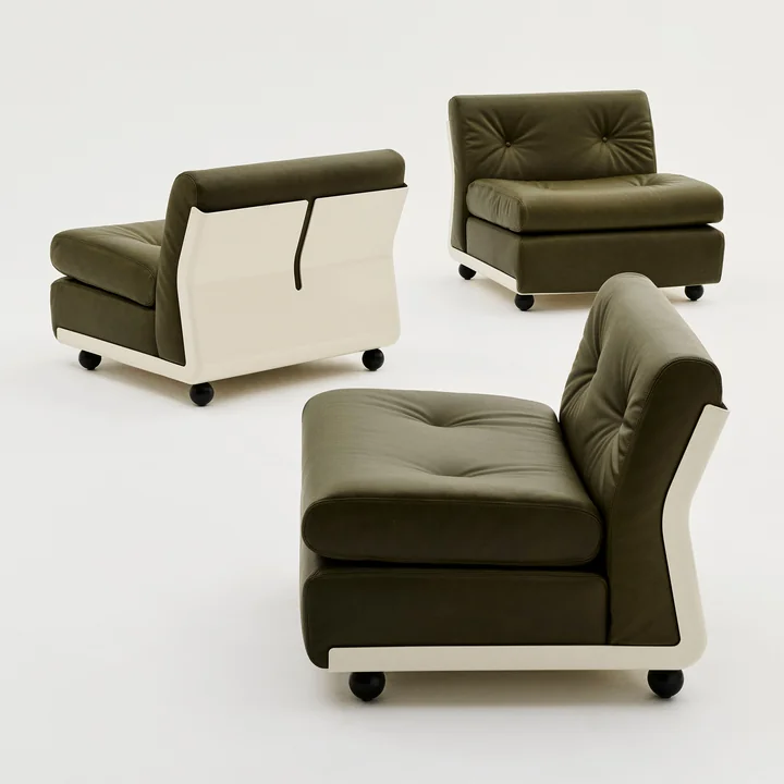 HAY - Amanta 1 Sitzer Sofa, cream beige / forest (Sense)