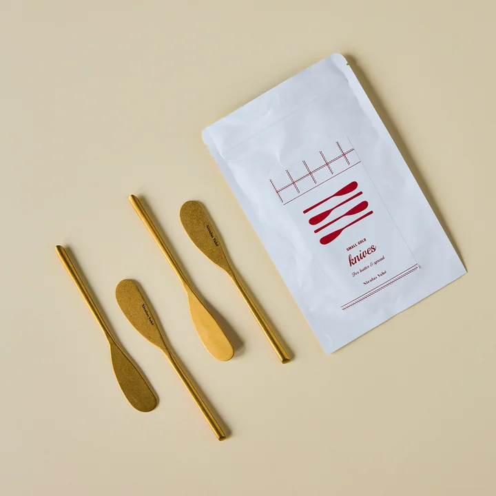 Nicolas Vahé - Daily Buttermesser, antikgold-finish (4er-Set)