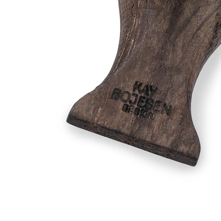 Kay Bojesen - Vogel Schlüsselanhänger, Eiche unbehandelt, geräuchert/ silber / Leder schwarz