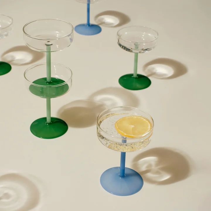 HAY - Tint Cocktailschale, klar / jade 