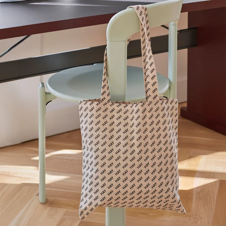 HAY - Logo Tote Bag, beige / black
