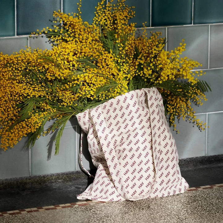 HAY - Logo Tote Bag, beige / burgundy