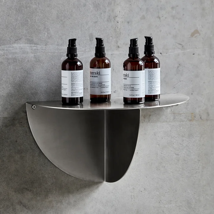 House Doctor - Mega Beistelltisch, H 18 cm, gebürstetes Silber-Finish