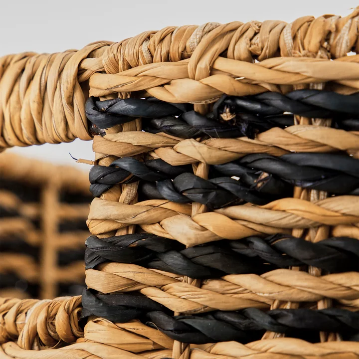 House Doctor - Cesto Wäschekorb, H 57 cm, schwarz / natur