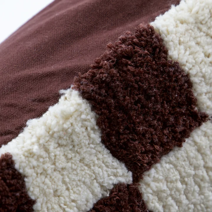 House Doctor - Chess Kissenbezug, 50 x 50 cm, braun / off-white