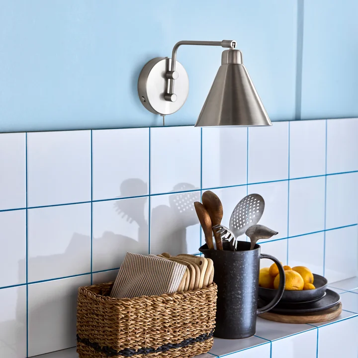 House Doctor - Game Wandleuchte, L 30 cm, silber-finish gebürstet