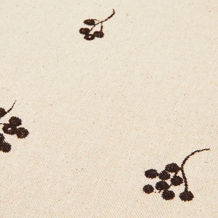 Ferm Living - Baies Tischdecke, 240 x 150 cm, natur / dark chocolate