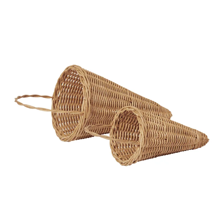 Ferm Living - Braided Cones Weihnachtsschmuck, natur (2er Set)
