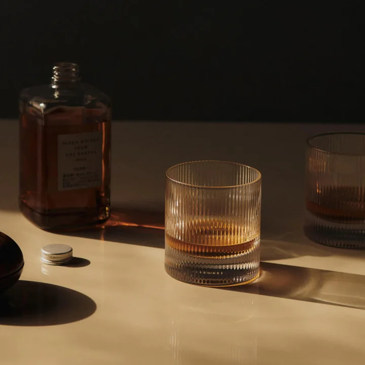 Ferm Living - Ripple Trinkglas, klar (2er-Set)