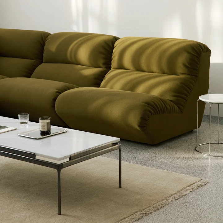 &Tradition - Hi Lo 3-Sitzer Sofa, Konfiguration C, grün (Stoff Kvadrat Mylla 0971)