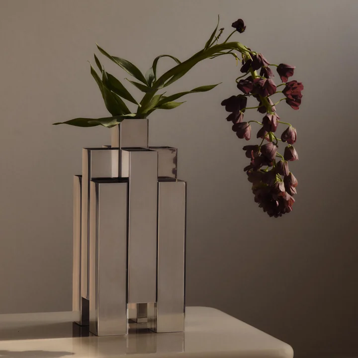 Ferm Living - Tessera 3 x 3 Vase, Edelstahl