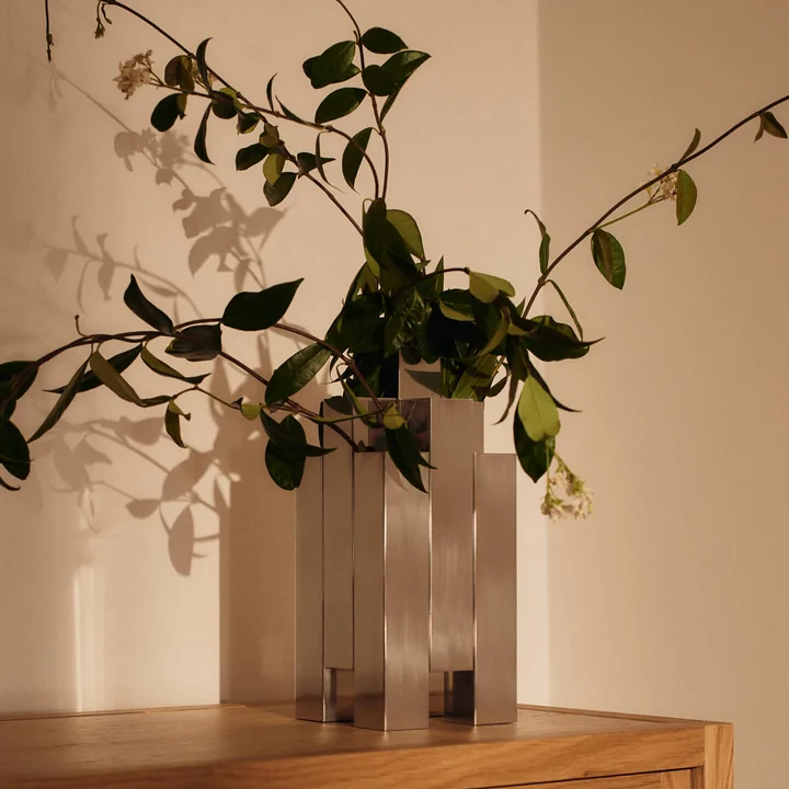 Ferm Living - Tessera 3 x 3 Vase, Edelstahl