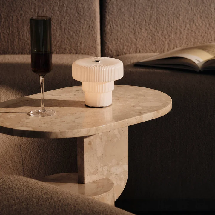 Ferm Living - Ripple LED Akku-Leuchte, weiß