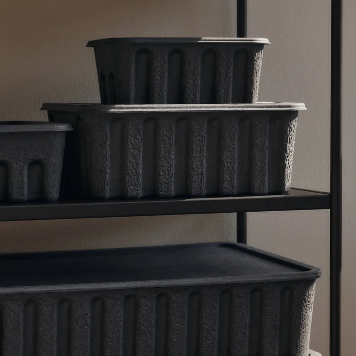 Ferm Living - Paper Pulp Aufbewahrungsbox, charcoal