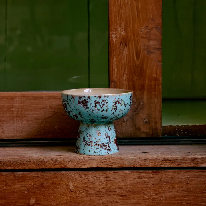 HKliving - 70's Tapas-Schale mit Fuß, Ø 11 cm, patina