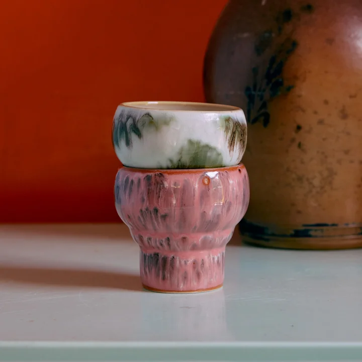 HKliving - 70's Espressobecher, lungo, expression (2er-Set)