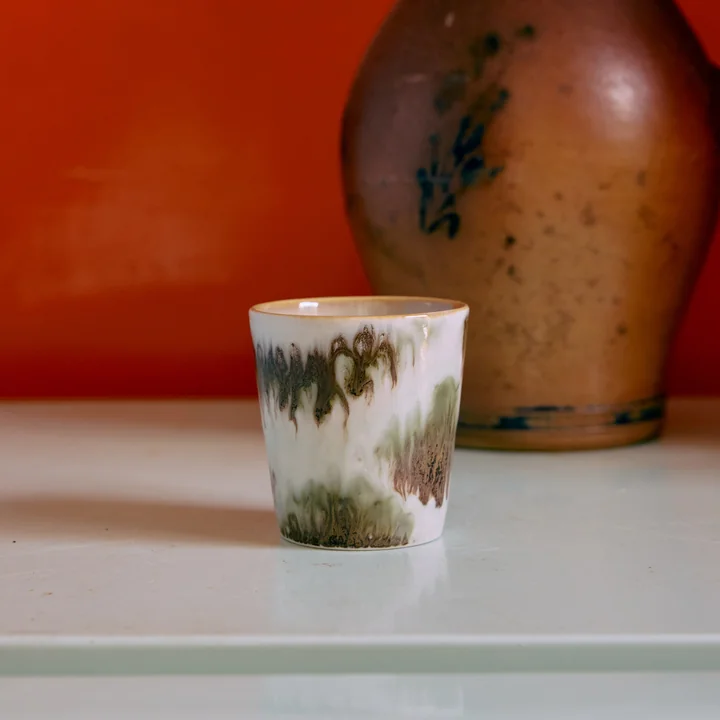 HKliving - 70's Kaffeebecher, 230 ml, tide