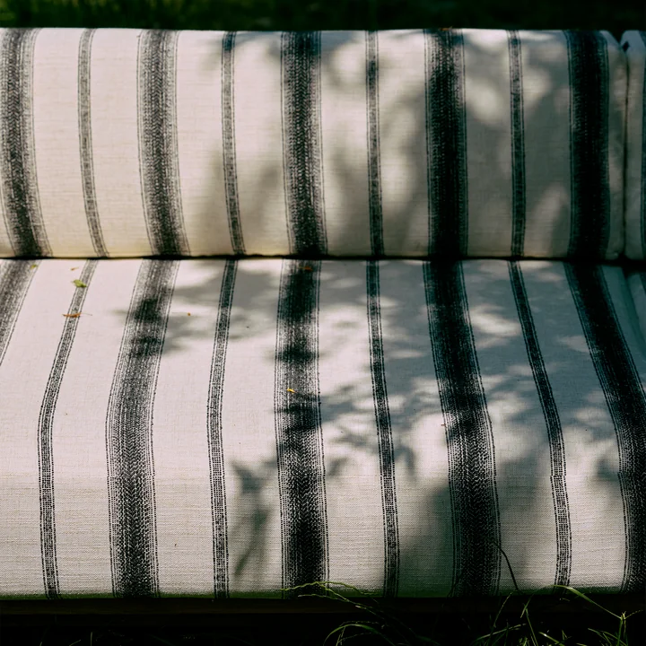 HKliving - Outdoor Teak Lounge-Sofa, chalkstripe