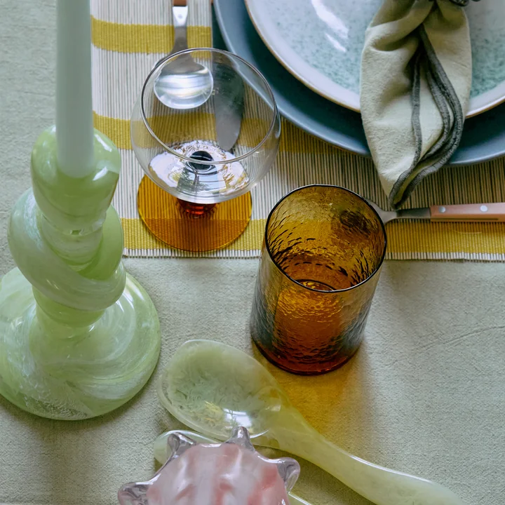 HKliving - Tube Trinkglas, H 12 cm / 400 ml, amber